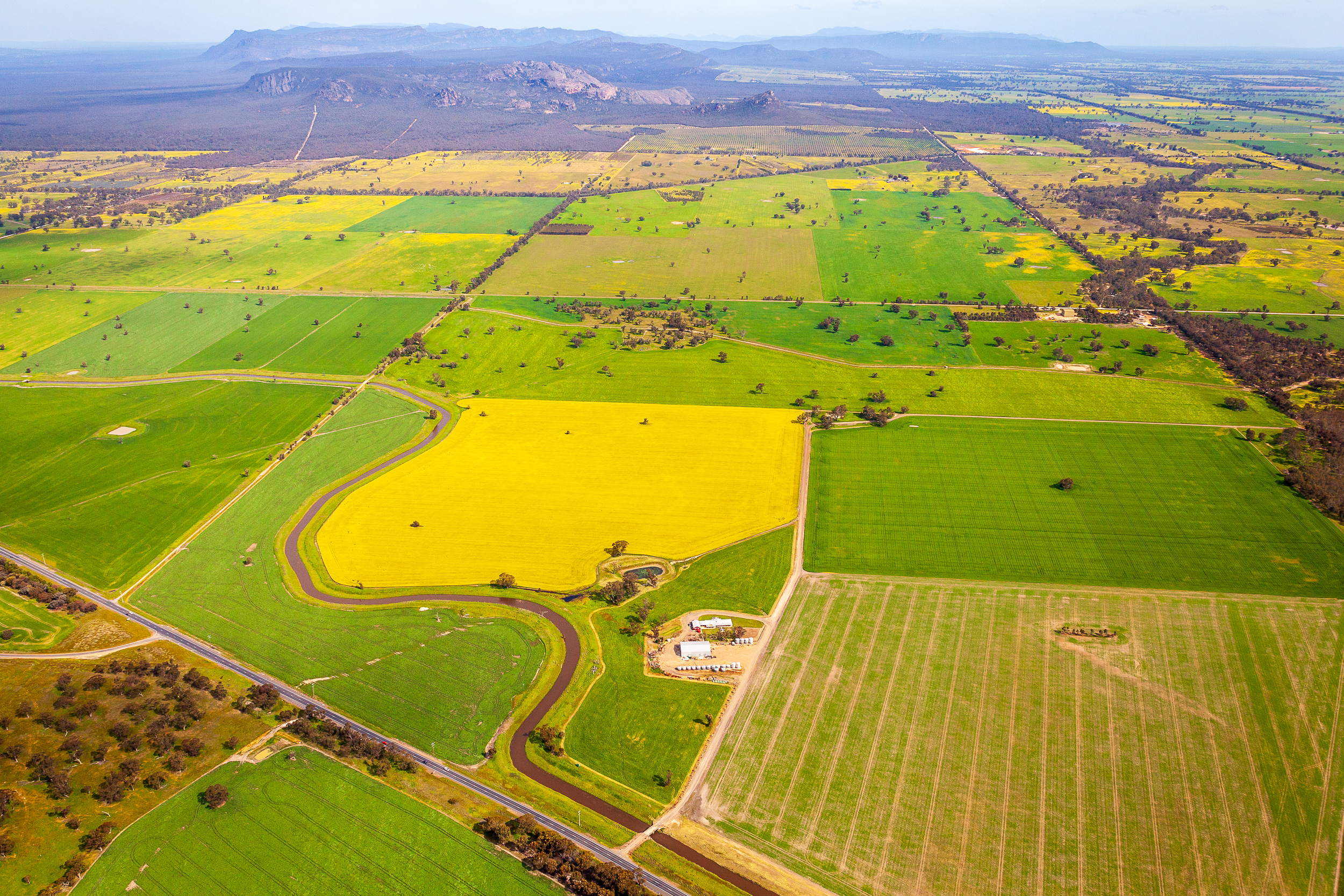 Fixed-wing aerial photography Victorian farm rural property